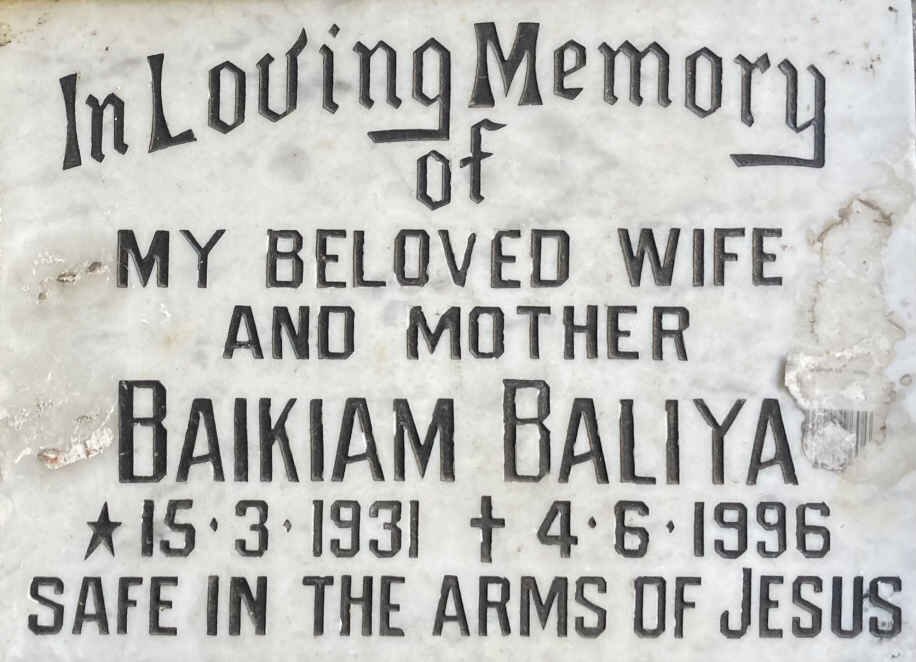BALIYA Baikiam 1931-1996