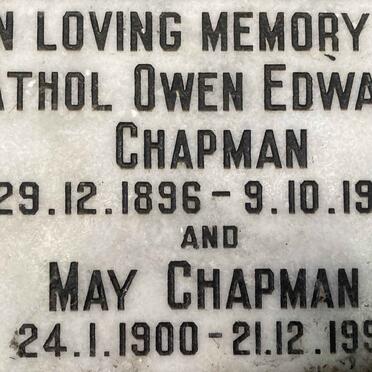 CHAPMAN Athol Owen Edward 1896-1962 & May 1900-1992