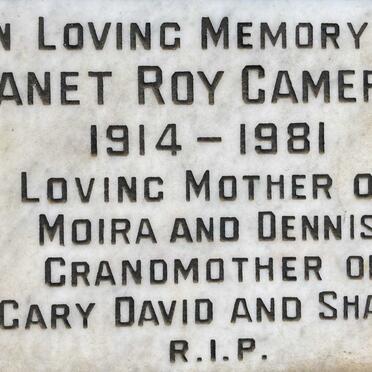 CAMERON Janet Roy 1914-1981