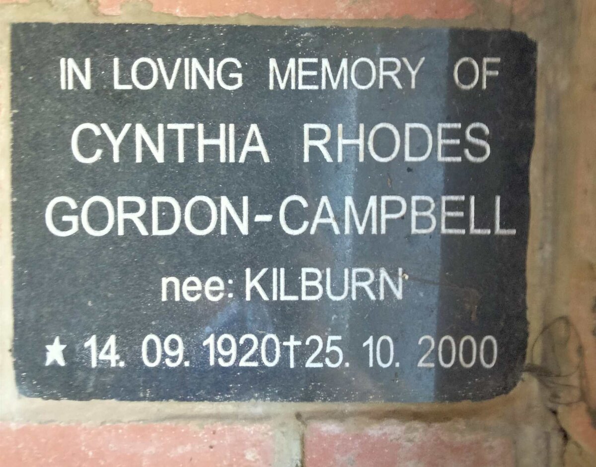 CAMPBELL Cynthia Rhodes, GORDON nee KILBURN 1920-2000