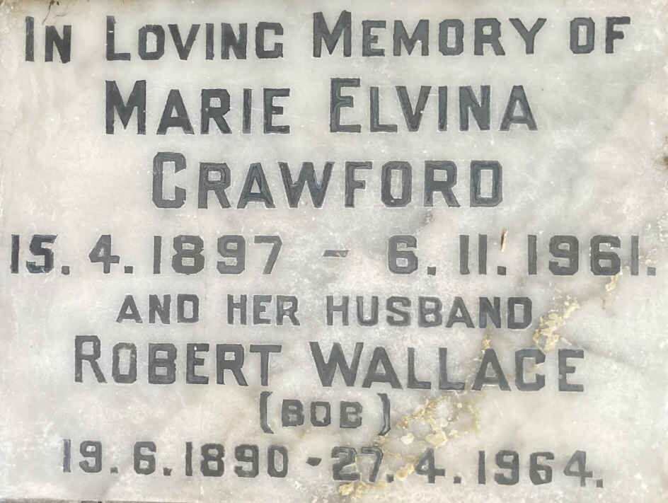 CRAWFORD Robert Wallace 1890-1964 & Marie Elvina 1897-1961
