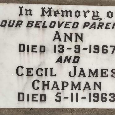CHAPMAN Cecil James -1963 & Ann -1967