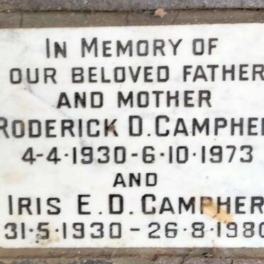 CAMPHER Roderick D. 1930-1973 & Iris E.D. 1930-1980