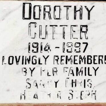 CUTTER Dorothy 1914-1997