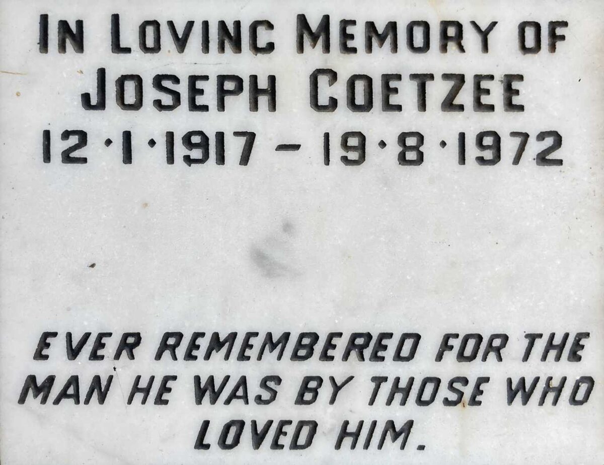 COETZEE Joseph 1917-1972