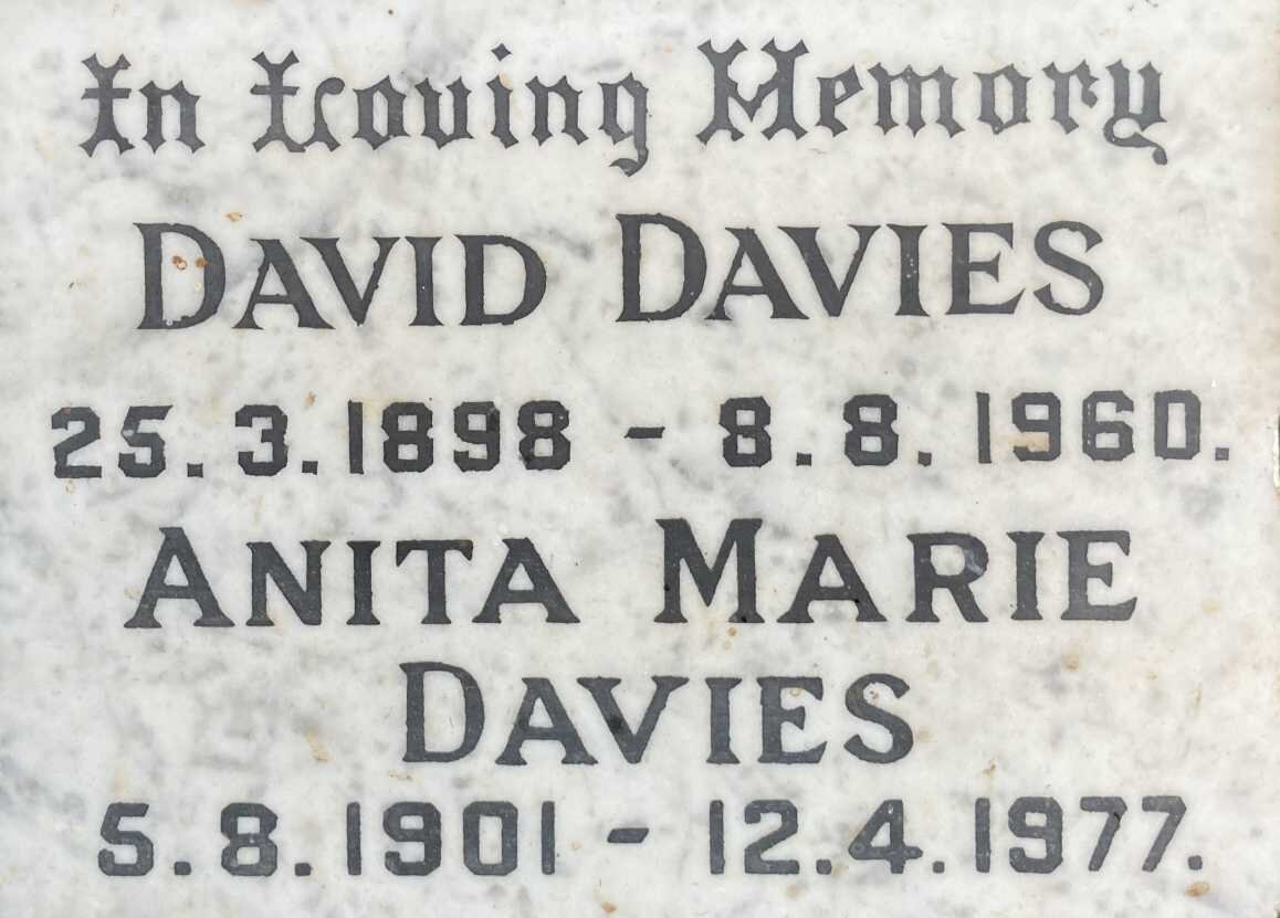 DAVIES David 1898-1960 & Anita Marie 1901-1977
