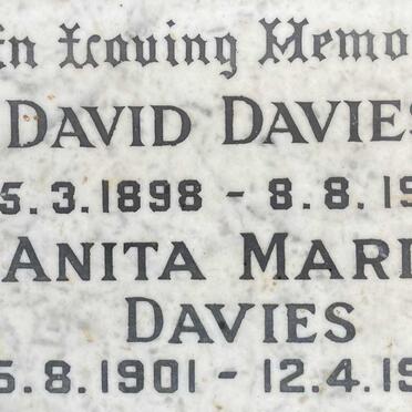 DAVIES David 1898-1960 & Anita Marie 1901-1977