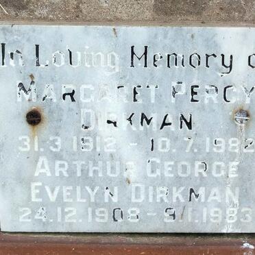 DIRKMAN Arthur George Evelyn 1908-1983 & Margaret Percy 1912-1982