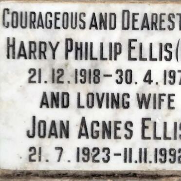 ELLIS Harry Phillip 1918-1974 & Joan Agnes 1923-1992