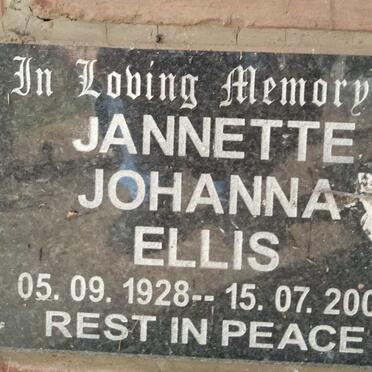 ELLIS Jannette Johanna 1928-2007