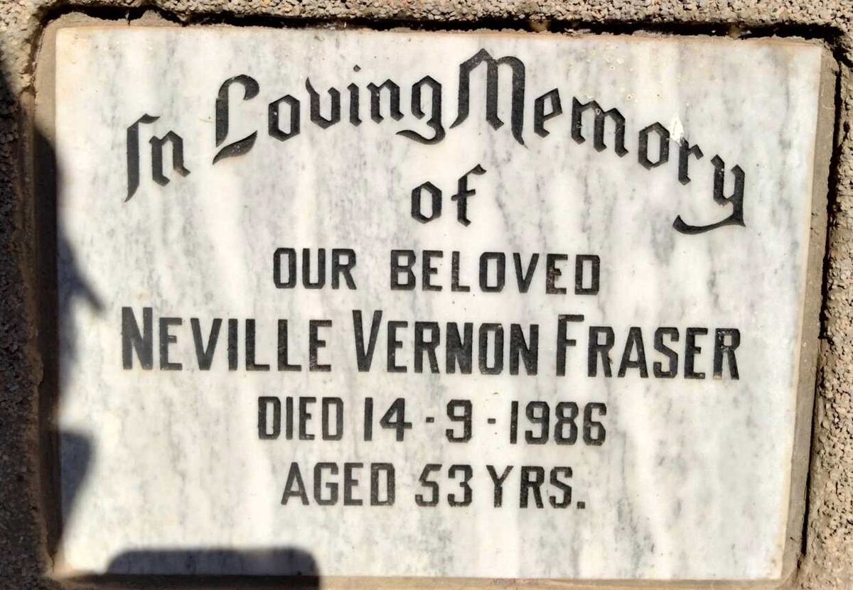 FRASER Neville Vernon -1986