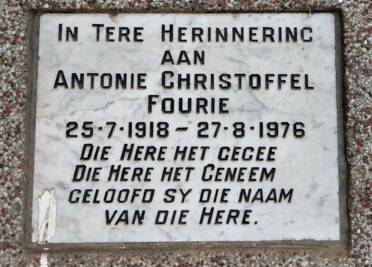 FOURIE Antonie Christoffel 1918-1976