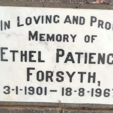 FORSYTH Ethel Patience 1901-1967