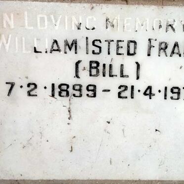 FRANCIS William Isted 1899-1973
