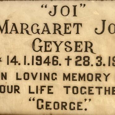 GEYSER Margaret Joy 1946-1971
