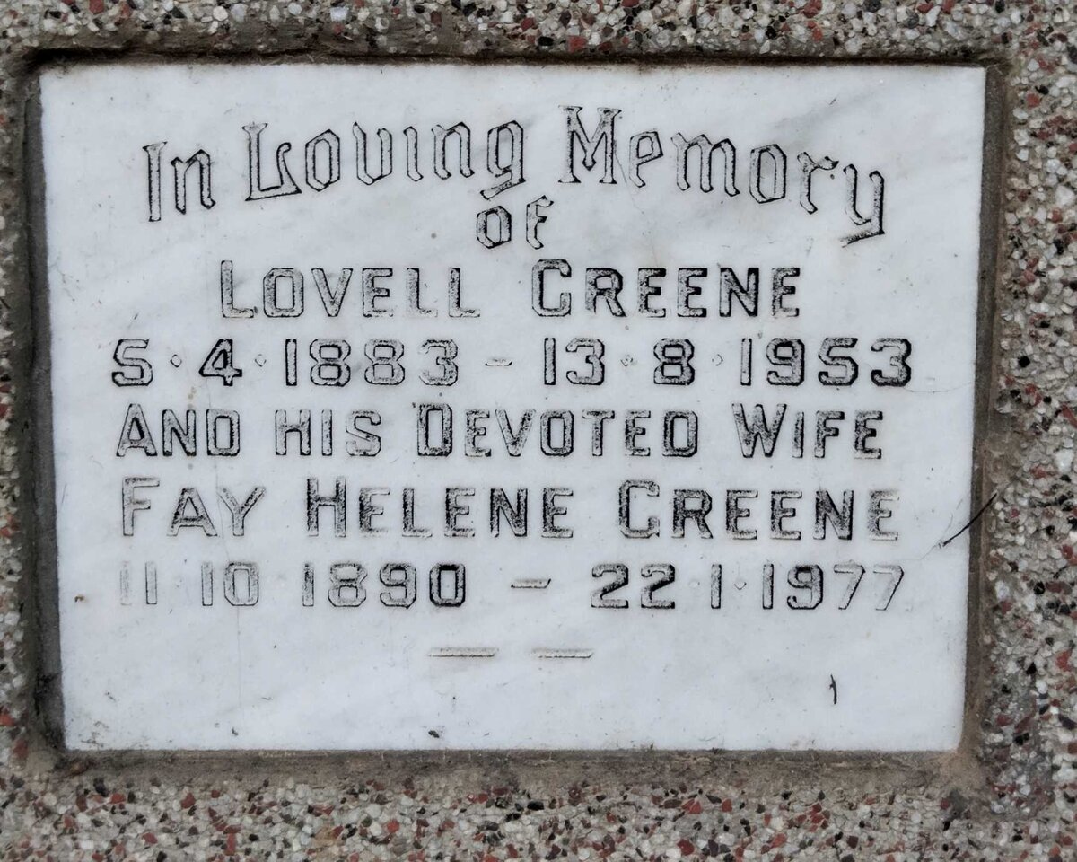GREENE Lovell 1883-1953 & Fay Helene 1890-1977