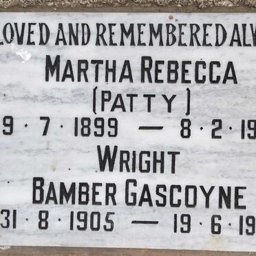 GASCOYNE Wright Bamber 1905-1986 & Martha Rebecca 1899-1986