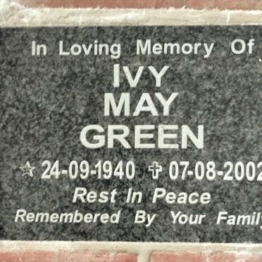 GREEN Ivy May 1940-2002