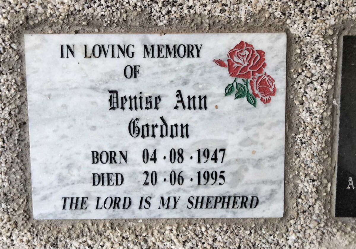 GORDON Denise Ann 1947-1995