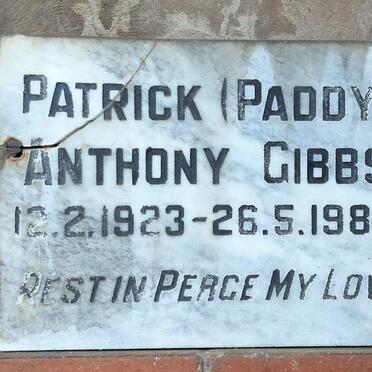 GIBBS Patrick Anthony 1923-1982