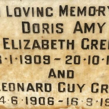 GREEN Leonard Guy 1906-1976 & Doris Amy Elizabeth 1909-1961