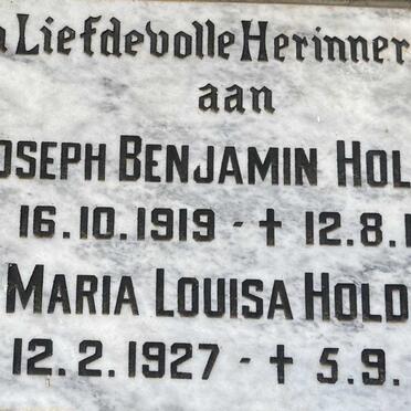 HOLDER Joseph Benjamin 1919-1982 & Maria Louisa 1927-1988