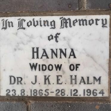 HALM Hanna 1865-1964