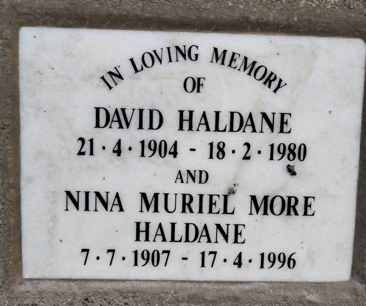 HALDANE David 1904-1980 & Nina Muriel More 1907-1996