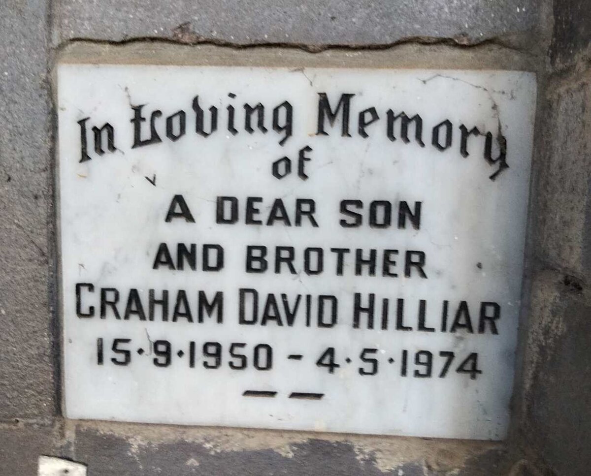 HILLIAR Graham David 1950-1974