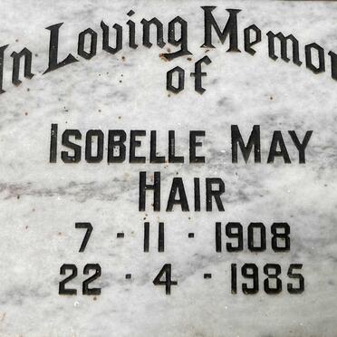 HAIR Isobelle May 1908-1985