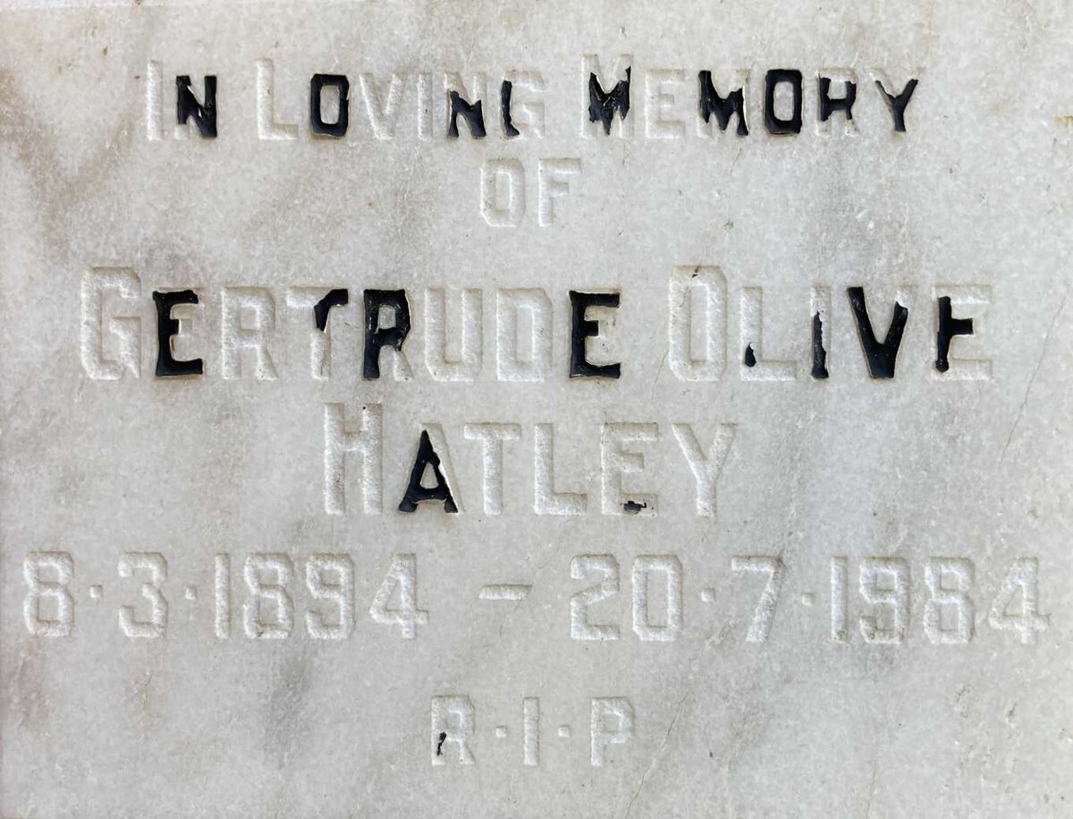 HATLEY Gertrude Olive 1894-1984