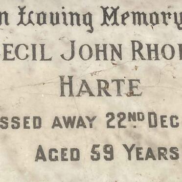 HARTE Cecil John Rhodes -1957