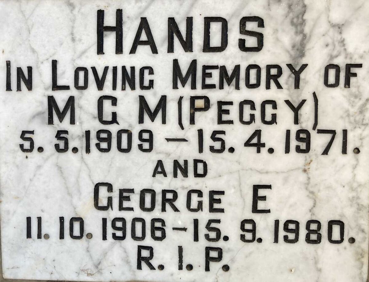 HANDS George E. 1906-1980 & M.C.M.1909-1971 