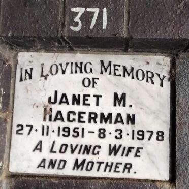 HAGERMAN Janet M. 1951-1978