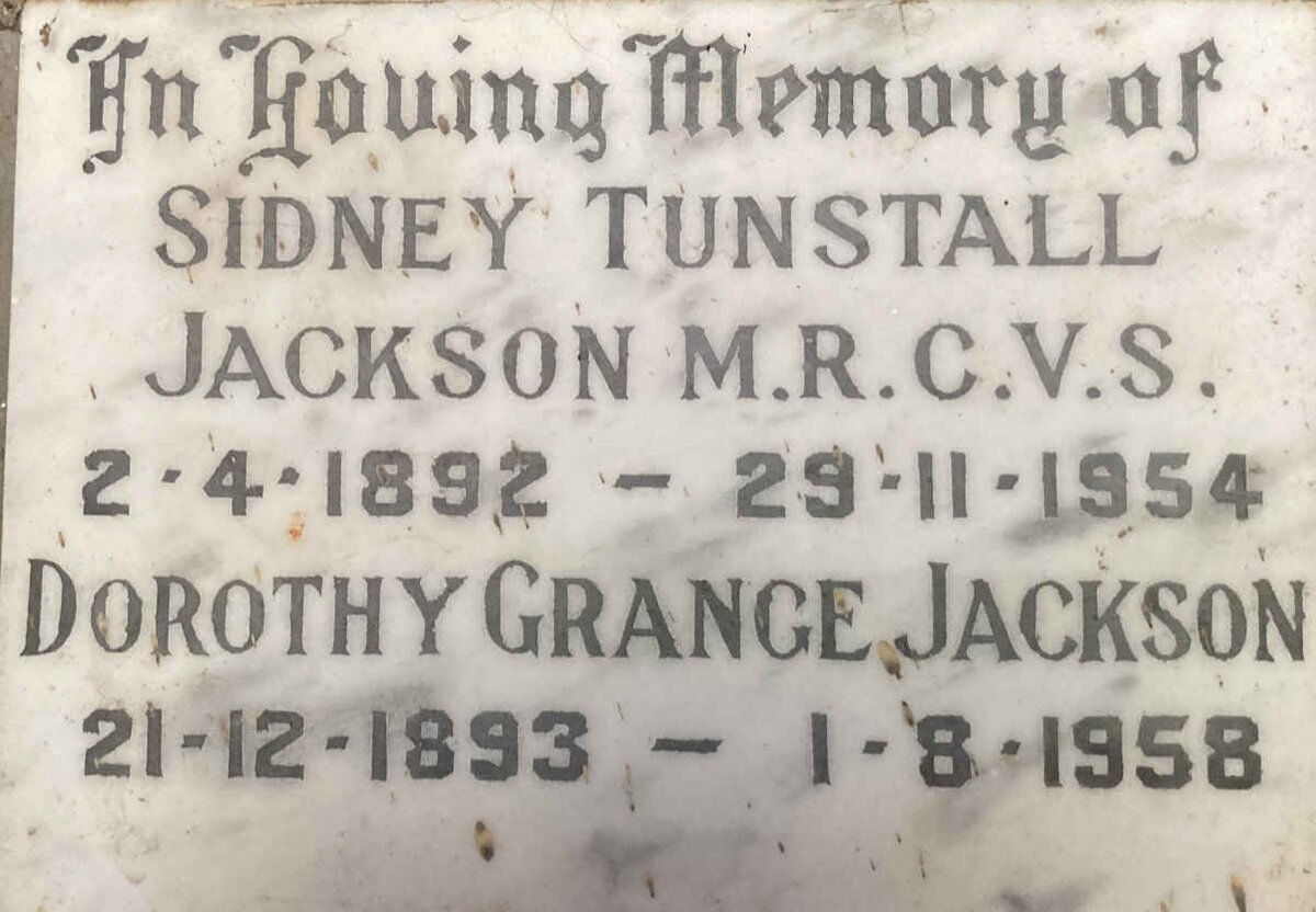 JACKSON Sidney Tunstall 1892-1954 & Dorothy Grange 1893-1958