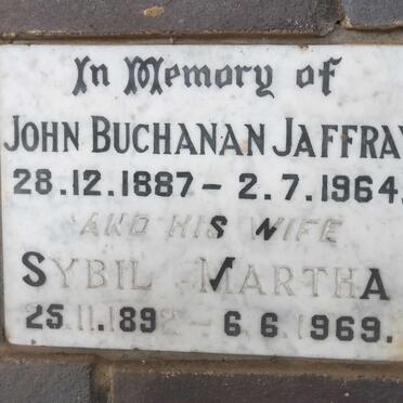 JAFFRAY John Buchanan 1887-1964 & Sybil Martha 1892-1969