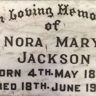 JACKSON Nora Mary 1887-1970