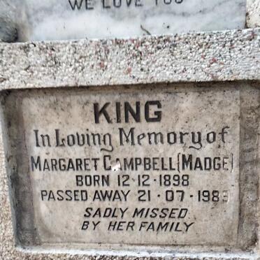 KING Margaret Campbell 1898-1989