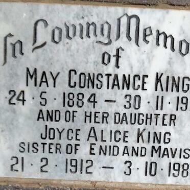 KING May Constance 1884-1973 :: KING Joyce Alice 1912-1986