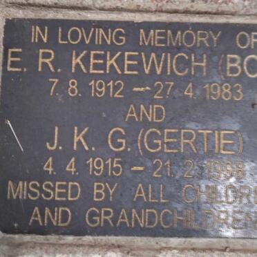 KEKEWICH E.R. 1912-1983 & J.K.G. 1915-1998