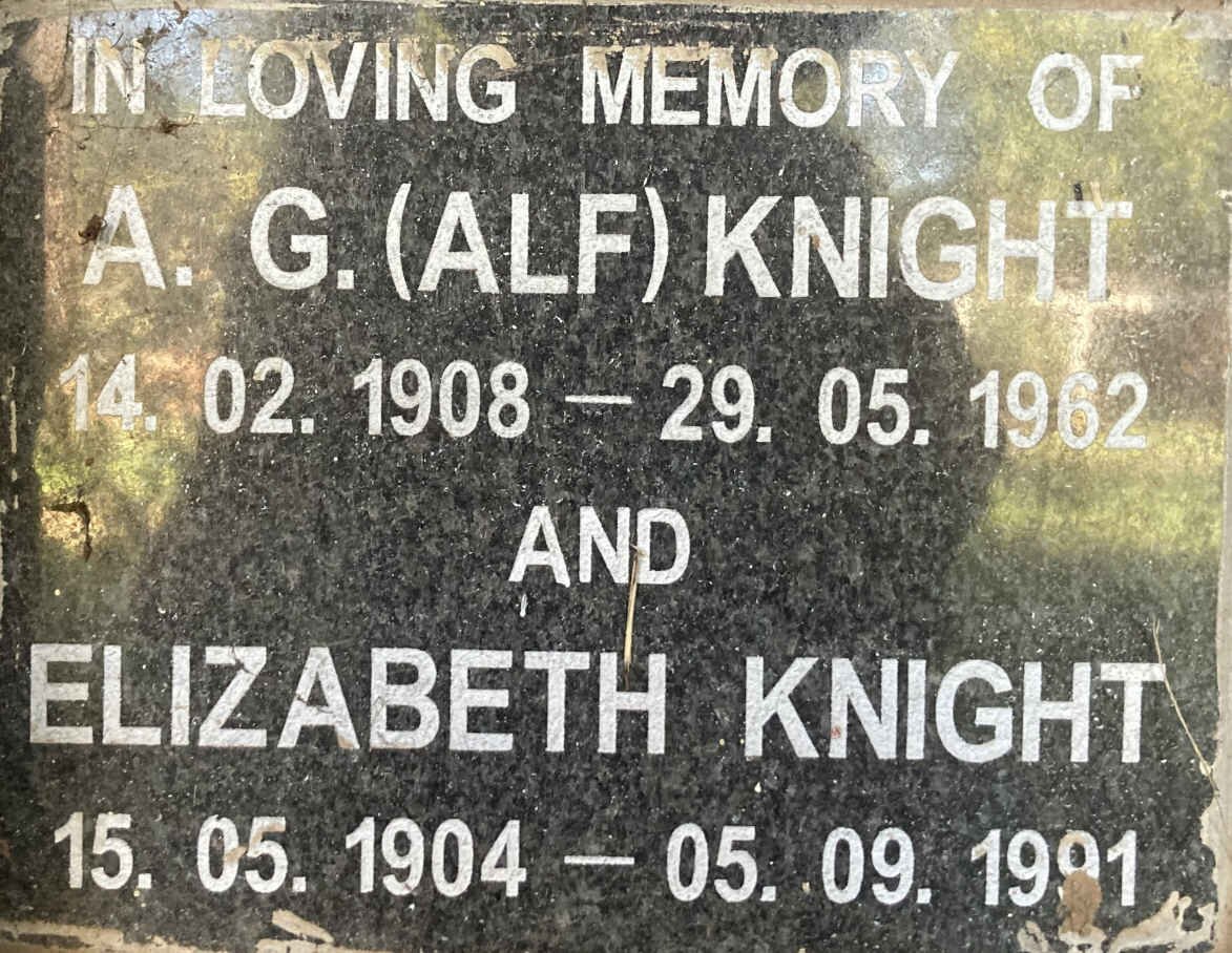KNIGHT A.G. 1908-1962 & Elizabeth 1904-1991