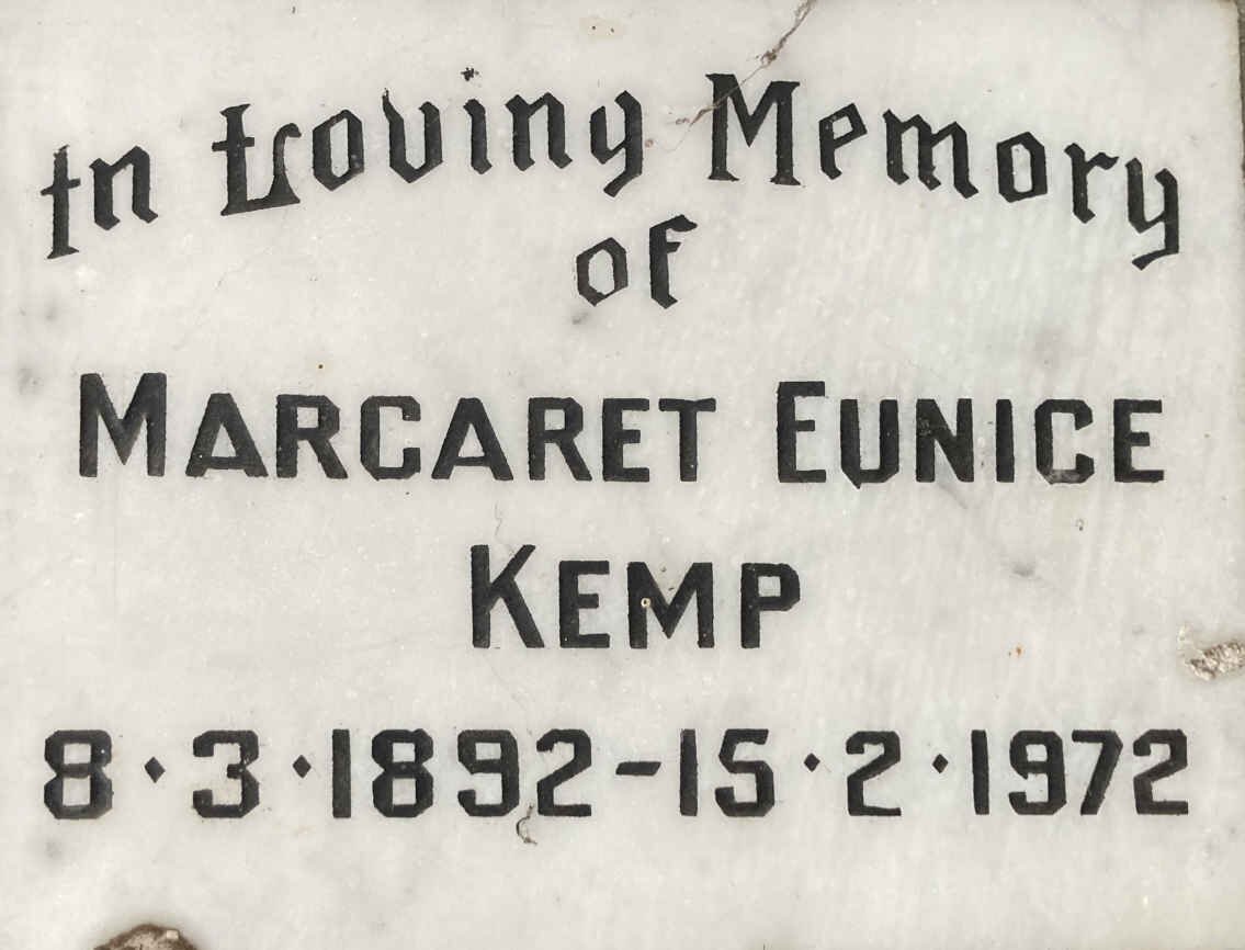 KEMP Margaret Eunice 1892-1972