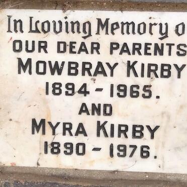 KIRBY Mowbray 1894-1965 & Myra 1890-1976