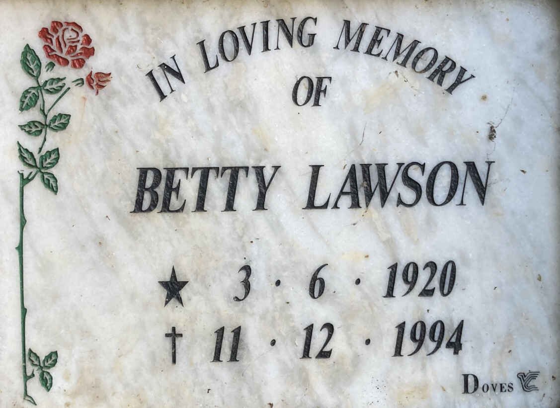 LAWSON Betty 1920-1994