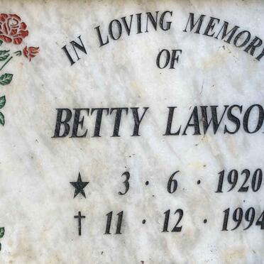 LAWSON Betty 1920-1994