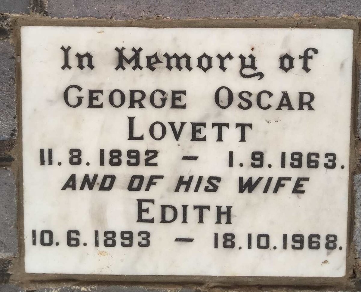 LOVETT George Oscar 1892-1963 & Edith 1893-1968