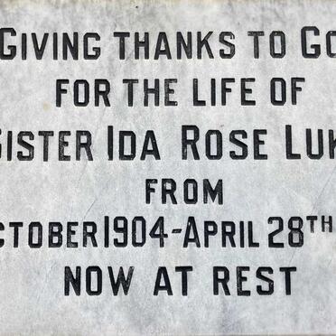 LUKE Ida Rose 1904-1989