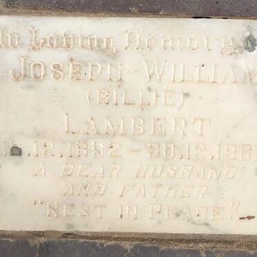 LAMBERT Joseph William 1892-1968