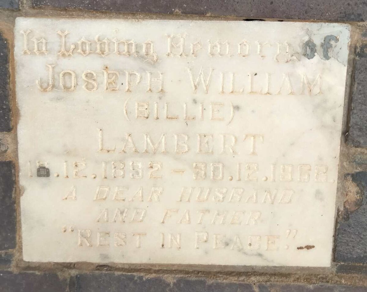 LAMBERT Joseph William 1892-1968