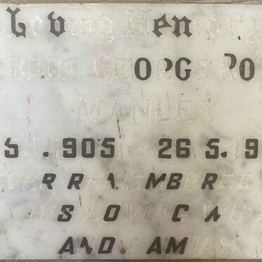 MANLEY Albert George Rowan 1905-1969